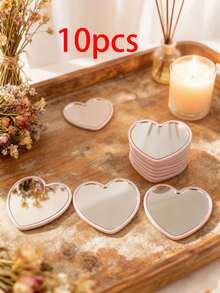 10 chiếc gương trang điểm cầm tay hình trái tim, gương trang điểm nhỏ gọn dễ thương, thích hợp làm quà sinh nhật, quà cho phù dâu, tiệc độc thân, quà cưới, quà tặng tiệc tùng. - Nhiều màu - Xem 8