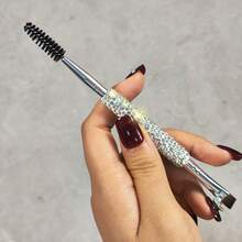 1pc Rhinestone Decorated High-Quality Eyebrow Brush, Dual-Purpose Makeup Brush,Eyebrow Brush,Eyeshadow Brush,Spoolie,Spoolie Brush - Multicolor - View 10