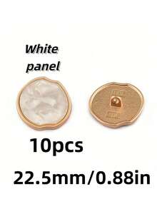 10 Pieces Of High-End Socialite Style Metal Buttons With Four Colors On The Face - Asymmetrical Shaped Apple Buttons In Various Sizes To Choose From, Clothing Sewing Accessories Suitable For Suits, Jackets, Sweaters, And Cardigans, Clothing Decoration - Multicolor - View 16