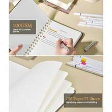 Graph Spiral Journal Notebook A5 Hardcover Spiral Journals for Women Men 100 GSM Graph Paper Notebooks 150 Pages Spiral Bound Grid Notebook for Writing Note Taking Work 5.75" x 8.38" Dark Brown - como en la foto - Ver 4