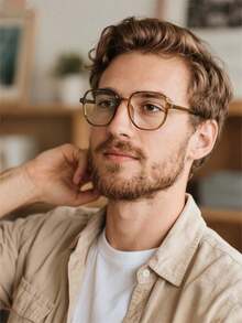 1pc Unisex Fashion Flat Lens Glasses, New Lightweight Retro Square Frame Casual All-Match Style, Suitable For Holiday Gifts, Daily, Study, Commute, Office Use - Clear - View 2