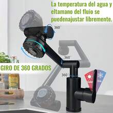 Llave para Fregadero de Cocina, Mezcladora para Fregadero, Grifo de Cocina, Monomando para Fregadero, Gris, 4 Funciones,BXG - SG-Negro - Ver 7