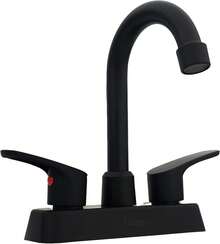 Kitchen Faucet - Matte Black With Levers - View 6