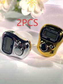 1 件高品质手持式电子计数器，金属设计，带孔按钮，仓库计数设备，圆形计数器，时尚计数器，圣诞节、万圣节、感恩节、游戏礼物 - 彩色 - 查看 14