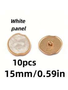 10 Pieces Of High-End Socialite Style Metal Buttons With Four Colors On The Face - Asymmetrical Shaped Apple Buttons In Various Sizes To Choose From, Clothing Sewing Accessories Suitable For Suits, Jackets, Sweaters, And Cardigans, Clothing Decoration - Multicolor - View 15