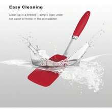 ALLWIN-HOUSEWARE W Juego de espátulas de silicona, pinzas de cocina, resistente calor hasta 500 grados F, antideslizante, sin , apto para lavaplatos, negro(Z-Rojo) - Tipo 1 - Ver 5