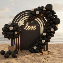 147 Pieces (1 Set) Of Matte Black Party Decoration Balloons Of Different Sizes, Balloon Wreath Arch Set, Unique Exploding Star Shaped Balloons, DIY Balloon Tree, Balloon Arch, Birthday, Wedding, Valentine's Day, Party Decoration, Christmas And New Year Decoration, Wedding Balloon Bouquet, Balloon Set - Multicolor - View 3