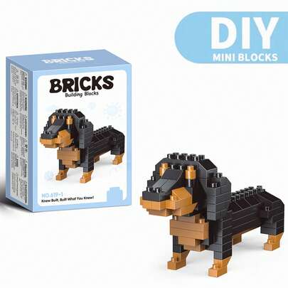 Dekoracja świąteczna Zwierzę Pies Miniaturowe klocki budowlane - Jamnik, Lew Pies, Sznaucer, Labrador, Miś, DIY Montaż Zabawka Dekoracyjna Na Prezenty Urodzinowe/Festiwalowe Dekoracja Pokoju,Boże Narodzenie,Pies,Klocki budowlane,Boże Narodzenie,Prezent,Pies,Boże Narodzenie,Prezent,Pies