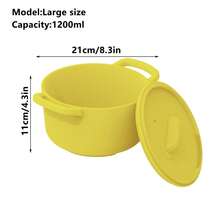 1pc Minimalist Solid Color Multi-Functional Steamer, Can Be Used As Microwave, Lunch Box. Silicone Dual Handles Heat-Resistant, Food-, Multiple Colors & Sizes Available.