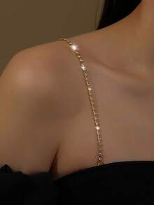 1pc Rhinestone Adjustable Shoulder Strap, Sexy Minimalist Shoulder Chain, Suitable For Wedding Dress, Formal Wear