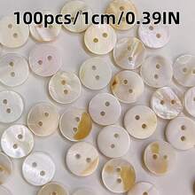 100 Natural Freshwater Pearl Shell Buttons, 2 Holes, Various Colors, With Oil Flower Patterns, Multiple Diameters - Perfect For DIY Jewelry, Necklaces, Bracelets, And Crafts