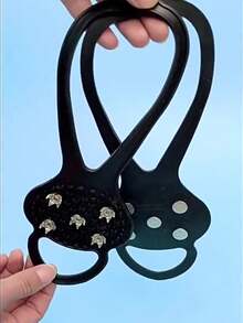 1双户外冰爪防滑鞋套，冬季雪地冰面抓地钉，弹性易安装，在冰雪路面行走必备工具