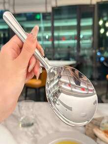 1个/2个装大号不锈钢自助餐勺，大号盛菜勺，派对餐饮自助餐勺，可放入洗碗机清洗，银色厨房勺，适用于餐厅、酒店，实用厨房用具，食物过滤勺