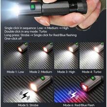 Alonefire X59 Mini EDC Keychain Flashlight Portable Mini Torch Type-C Rechargeable Work Light With Pen Clip And Tail Magnet