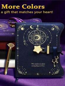 1pc Girl's Gift With Lock & Key, 360° Gold Edged Girl's Diary Notebook, B6 Refillable Notebook With Pen & Bookmark