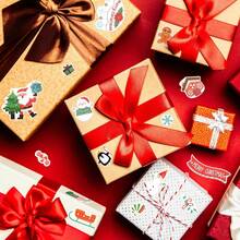 Simpeak 228 Piezas de Pegatinas, Pegatina Autoadhesiva de Santa Claus y Pingüino con Árbol, Pegatina de Sello de Regalo, Pegatinas de Invierno Lindas para Regalo de Navidad, 16 Hojas, 8 Estilos. - 1 - Ver 2