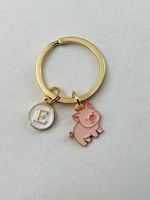 Personalized Mini Pig Keychain Gift Pendant, Gift For Boys - Pink - View 2