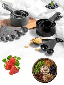 A Set Of 10-Piece Kitchen Measuring Cups And Spoons Set, Stackable Measuring Cups And Spoons, Cooking And Baking Kitchen Tools, Suitable For Halloween, Christmas, Thanksgiving, Kitchen, Dining Room, Outdoor, Baking, Measuring Cups, Kitchen Accessories And Other Supplies.