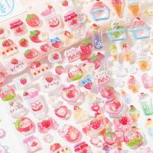 3D卡通贴纸，学生奖励，节日礼物，柔软可爱DIY手机壳，笔记本日记贴纸，3D浮雕可爱粒子贴纸 - 彩色 - 查看 2