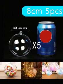 26个不同尺寸的透明球，10个球，亚克力透明装饰球，5个球填充3cm/4cm塑料，超大透明塑料填充圣诞饰品，现代破碎小玩意，用于DIY工艺品圣诞装饰 - 無色 - 查看 8