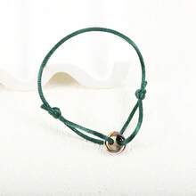 1pc Elegant Stainless Steel Triple Rings Crossing Bracelet, Colorful Triple Rings Lucky Charm Bracelet, Suitable For Daily Wear And Holiday Gifts