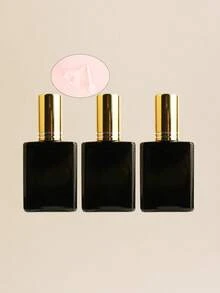 مجموعة من 3/5/10/20 قطعة من زجاجات الرذاذ المسطحة السوداء القابلة لإعادة التعبئة سعة 15 مل، رشاشات محمولة للتونر/العطر، أغطية رشاش باللون الذهبي الوردي/البنفسجي/الوردي، مع قمع وأداة إعادة التعبئة مضمنة - متعدد الألوان - مشاهدة 32