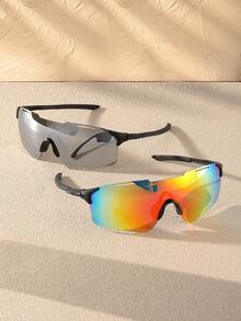 2pcs/1pc Fashionable New Outdoor Cycling Windproof Sports Glasses For Women Easy Comfort Casual Outfits Outdoor Cycling Glasses For Summer Beach Vacation,Outdoor,Travel Autumn Accessories Goggles