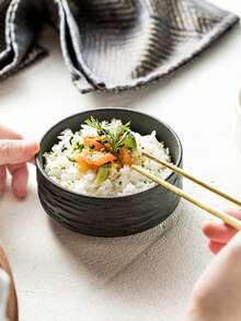 韩式石纹碗，日式石纹碗，创意岩石纹理碗，适用于家庭、餐厅、烧烤、饭碗等场合 - 彩色 - 查看 6