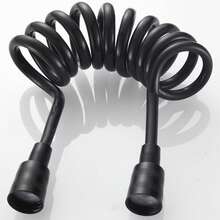 1.5m, 2m, 3 Meters Black Telephone Cord, Toilet Companion Flushing Shower Booster Cleaning Spray Gun Spring Water Hose, Retractable Soft Tube - Black - View 4