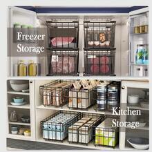 Chest Freezer Baskets - 5 Pack Stackable Freezer Organiser Ches Black Stock - Black - View 1