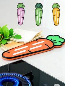 胡萝卜沥水垫，适用于厨房锅盖架、餐具架、家用硅胶台面沥水垫、隔热垫、砧板垫、皂液沥水垫、防滑垫、防油锅盖底座、防污餐具隔层、窄缝收纳垫，易于清洁。厨房用品 厨房配件 厨房工具 - 彩色 - 查看 2