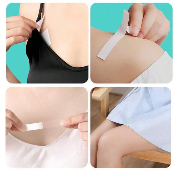 1 Stück unsichtbares, transparentes doppelseitiges Anti-Blitz-Klebeband, 5m langes nahtloses Brust-Klebepad, Anti-Rutsch-Fixierungskleber
