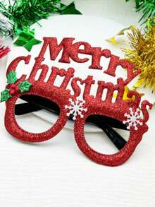 1 peça de armação de óculos feminina com pompom de árvore de Natal e strass, acessório divertido para festas e presilha de cabelo. - Multicolorido - Ver 12