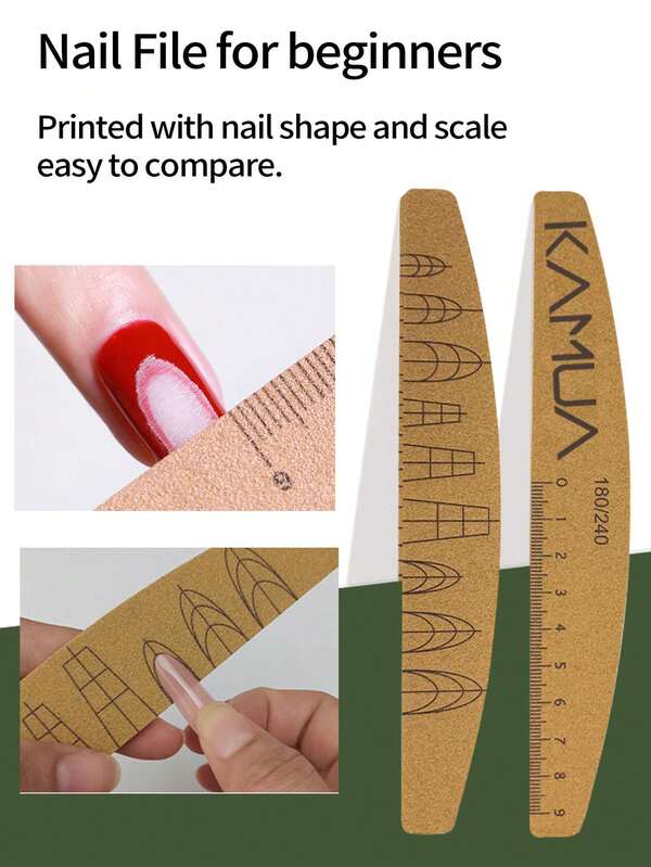 KAMUA 3/5/10 piezas Limas de uñas profesionales reutilizables de 100/180 granos con doble cara lavables, herramientas de manicura para extensiones de uñas de polímero, gel y acrílico, adecuadas para uso en casa y salón