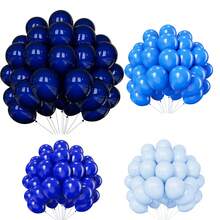 50/100pcs 10 Inch Blue Latex Round Balloons, Including Navy Blue, Sky Blue, Light Blue, Suitable For Birthday Party, Wedding, Anniversary, Graduation, Bridal Shower, Theme Party, Room Decoration, Outdoor Decoration - Blue - View 1