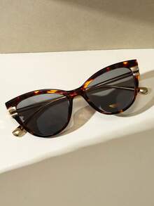 Women's Elegant Leopard Print Retro Cat Eye Fashion Glasses Classic Plastic Material, Ideal For Outdoor Travel, Beach Vacation, Daily Wear And Summer UV Protection - 彩色 - 查看 3