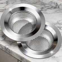 3pcs Stainless Steel Bathroom Sink Strainer, Anti-Clogging Mesh Drain Filter, Hair Catcher, Fits Sink And Basin Drain Accessories - Multicolor - View 2