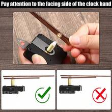 1套木质黑胡桃木色实木大指针西班牙风格大型挂钟DIY配件，超大尺寸钟针，适用于厨房、客厅、卧室，静音钟面部件