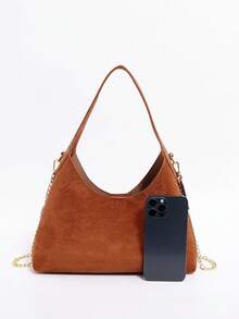 Small - Batch Designed High - End Dumpling Bag, 2025 New Style Retro Matte Shoulder Bag, Simple Commuter Armpit Bag - Brown - View 2