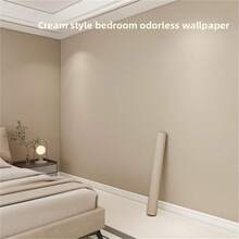 1 Roll Of Frosted Coffee Color Vinyl Self-Adhesive Wallpaper, Sticky Wallpaper, Kitchen, Bedroom, Living Room Warm Style Wall Decoration, Cabinets, Bookcases, Wardrobe Furniture Renovation Decoration, Home Decor, Room Decor, Apartment Decor - Mocha Brown - View 5