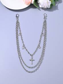 1pc Punk Style Skeleton, Snake Sword, Star, Planet Charm Multi-Layer Chain Pants Chain, Fashion Waist Chain Decoration Suitable For Halloween, Music Festivals, Unisex - H Style - View 1