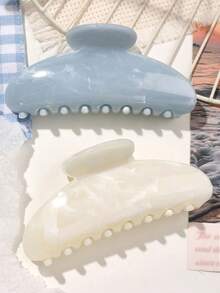 قطعتان من مشابك الشعر الشفافة الكبيرة بشكل سمكة قرش بطراز ياباني حلو باللونين الأزرق والأبيض، هدايا عيد الميلاد والهدايا والحشو لجوارب للنساء والبالغين وإكسسوارات الشعر - متعدد الألوان - مشاهدة 5