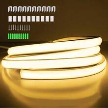 1pc USB Neon Light Strip, Touch Control Switch, 5V COB Flexible Rope Light, 320 LEDs/M, Bright Yet Non-Glaring, Suitable For Recessed/Surface Mount, With Clips & Adhesive Backing, Ideal For Ambient Lighting, Fashionable Illumination, High Brightness, Durable LED, Gamer Gear, Holiday Decor For Halloween, Christmas, Ramadan, New Year, Etc.