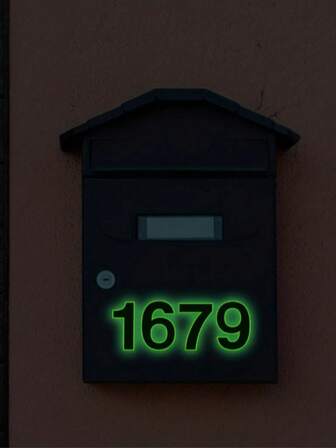 Luminous Reflective Email Number Sticker - Easy To Install, Modern Digital Set, Clearly Visible At Night, Can Replace Pulling Rings And Hidden Tape, Used For Home Email Address Numbers, Durable And Weather Resistant, Very Suitable For Outdoor Use