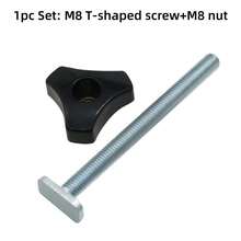 M8 T Screw, M8 Cap Nut, Aluminum Alloy, Universal 30/45 Type T Slot Fastener, DIY Woodworking & Metalworking, Suitable For DIY Projects - Silver - View 9