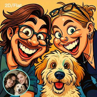 個性的なオーダーメイドのカートゥーン肖像画 - おもしろい家族カップル友人キャンバスウォールアート プリント、ハロウィンとクリスマスの特別なギフト、キャンバスにオイル、キャンバスフレーム、室内用、リビング、寝室、キッチン、バスルーム、ホームオフィスに最適