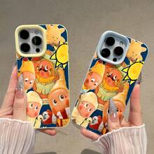 Funda para teléfono con un bonito diseño de estrellas de dibujos animados, compatible con teléfonos ,  17,  16 Pro Max,  15 Pro Max,  13 y  12. Fabricada en TPU para una protección eficaz contra golpes y caídas. Ideal para niños, amigos juguetones, regalos de cumpleaños y fiestas. - Amarillo - Ver 3