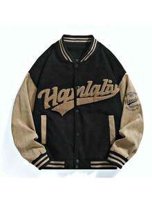 Unisex Baseball Jacket, Casual Couple Style For Spring And Autumn - Black - View 9