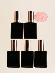 مجموعة من 3/5/10/20 قطعة من زجاجات الرذاذ المسطحة السوداء القابلة لإعادة التعبئة سعة 15 مل، رشاشات محمولة للتونر/العطر، أغطية رشاش باللون الذهبي الوردي/البنفسجي/الوردي، مع قمع وأداة إعادة التعبئة مضمنة - متعدد الألوان - مشاهدة 34