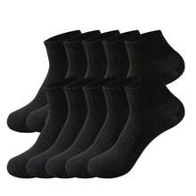 1/6/8/10 Pairs Black & Gray Pattern Unisex Couple Sports Socks, Short Socks, Spring/Summer Holiday Gift - Multicolor - View 9
